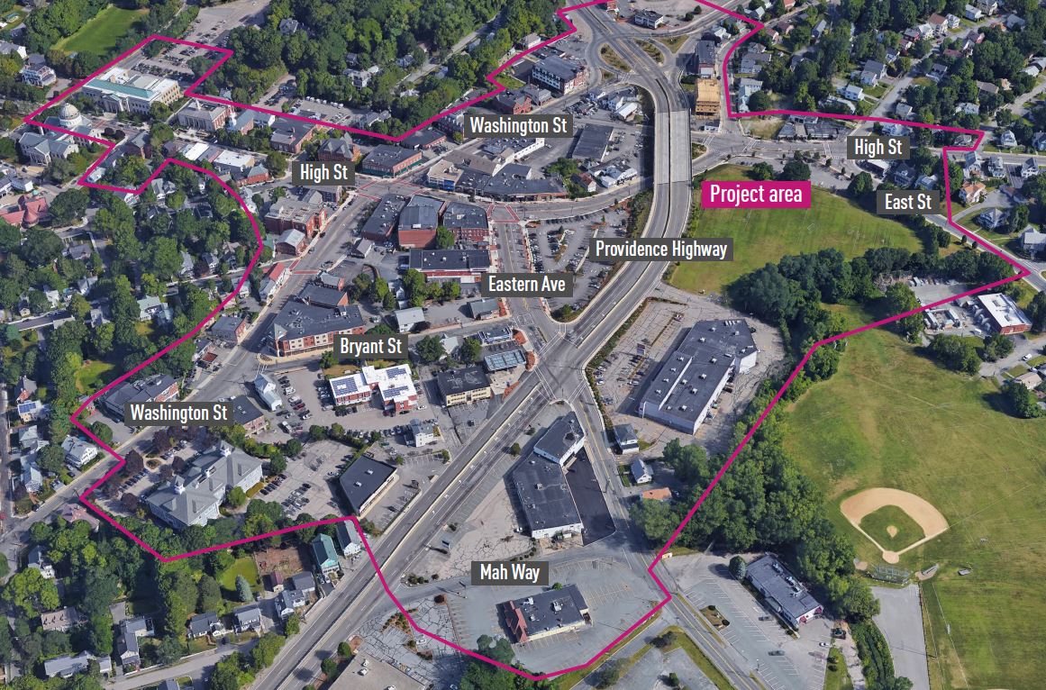 Dedham Square aerial image