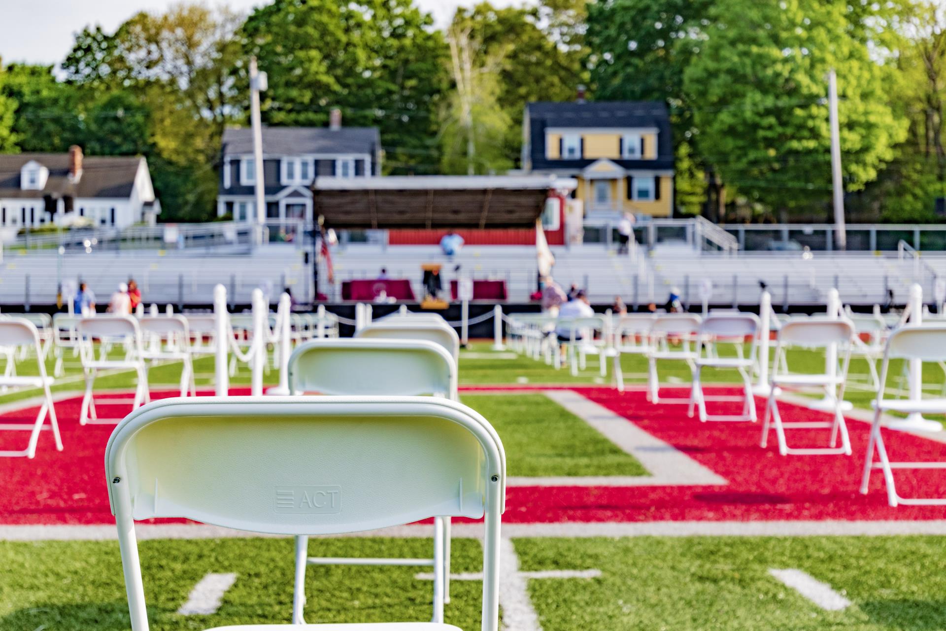 Outdoor seating at 2021 Spring Annual Town Meeting