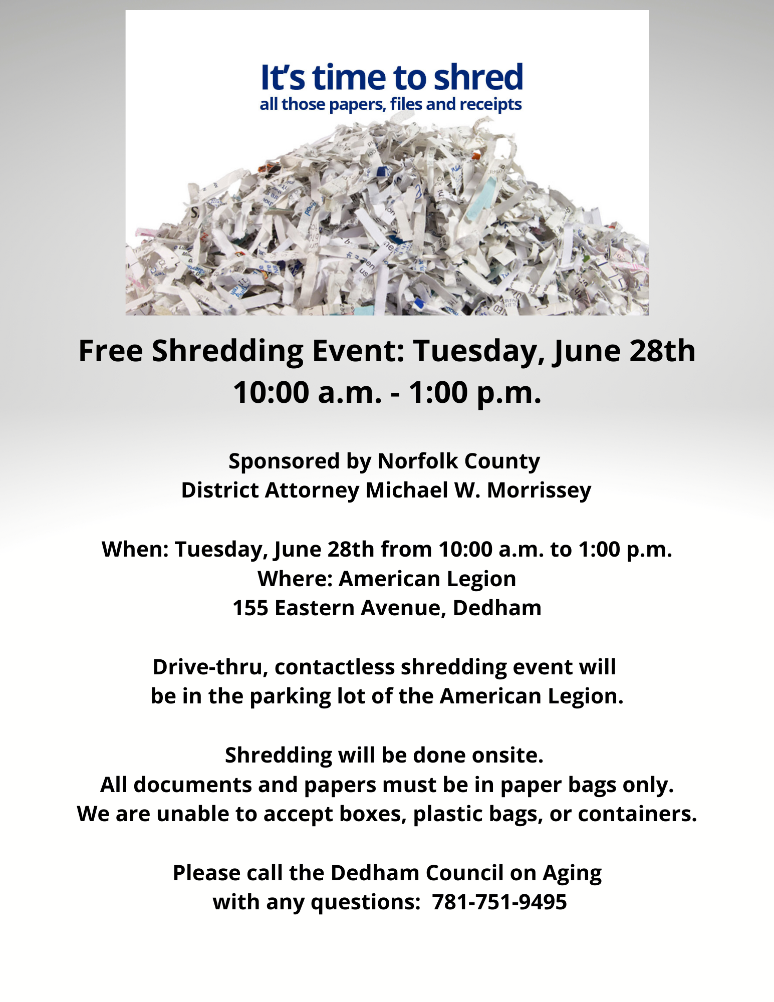 June 2022 Shred Event flyer