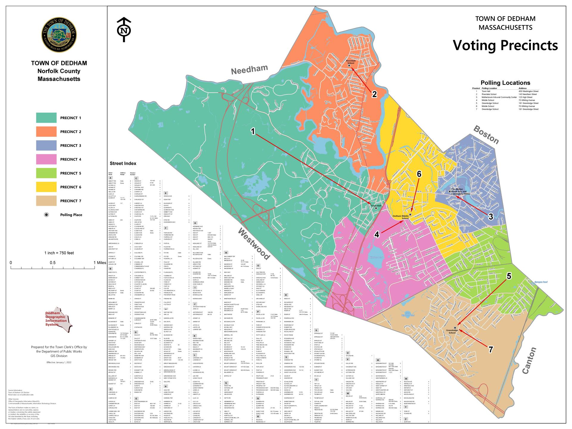 Voting Precincts color map as of January 1, 2022