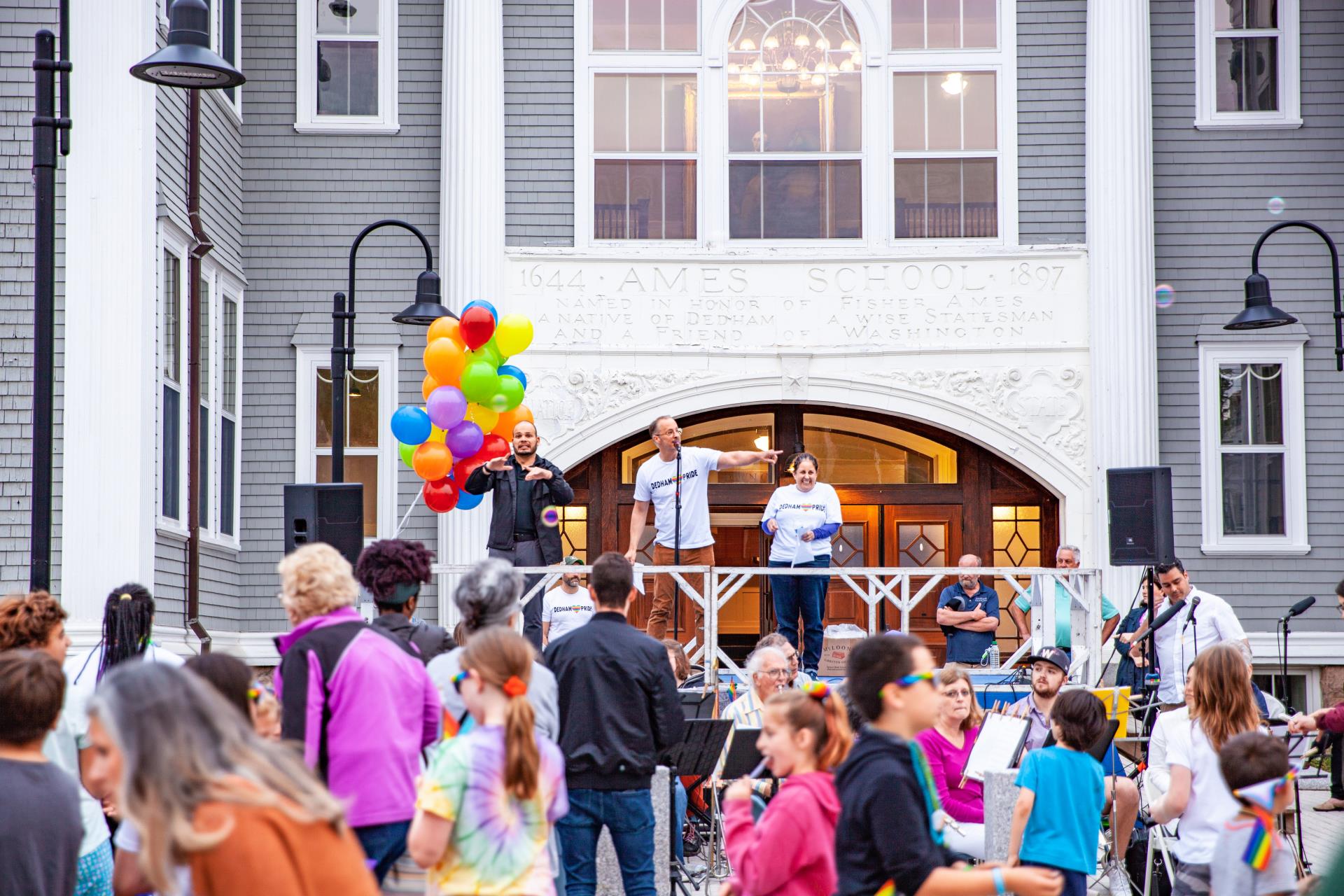 Crowd in front of stage of Pride Event